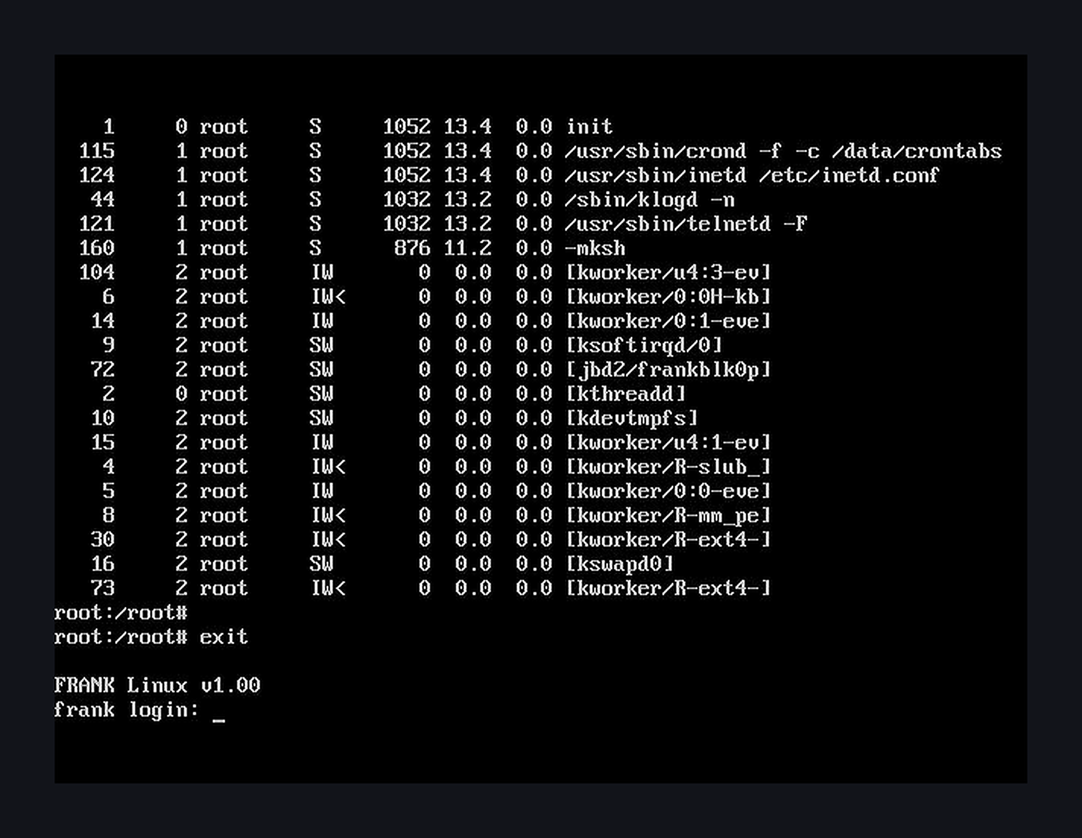 FRANK Linux login banner